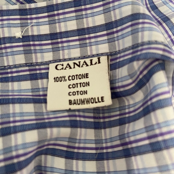 CANALI Men’s Check Long Sleeve Button Down Shirt Size 16 1/2 - Picture 9 of 10